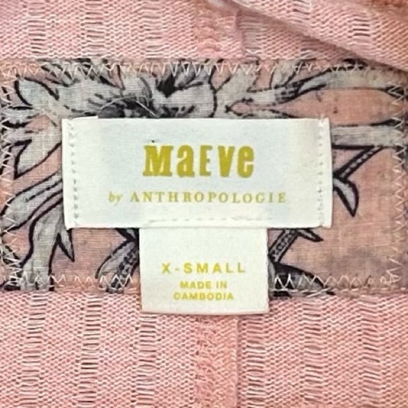 Maeve Anthropologie Pink Ribbed Cowl Neck Sweater Pullover Knit Top XS - Picture 2 of 10